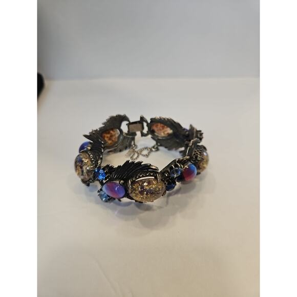 Vintage Florenza Statement Dragon's Breath Bracelet 1960's New York Signed - Picture 2 of 12